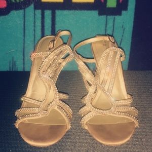 Silver Gemstone Heels